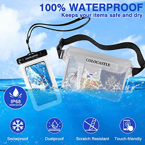 COLOCASTLE Bolsa Impermeable y Funda Impermeable Móvil, Bolsa Estanca Riñonera Impermeable Universal IP68 para Deportes Acuatica, Playa, Natación, Canotaje, Kayak, Surf etc - imagen 3