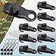 Planenspanner Clips 8 Stück Planenspanner mit Haken und 8 Stück Spanngummis mit Kugel, Haiförmige Planenclips Strapazierfähigen Set für Plane Zeltplane Tarp Camping Wohnmobil Zubehör Banner Spanner