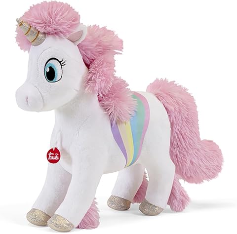 Trudi Unicorno Leslie Peluche unicorno arcobaleno, regalo bambini compleanno | 28x34x11cm taglia M | Fantasy Unicorn collection | modello 19299