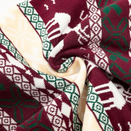 Kids Christmas Sweater Baby Boys Girls Crewneck Sweater Xmas Holiday Reindeer Snowflakes Pullover Knit Tops 3-7 Years3