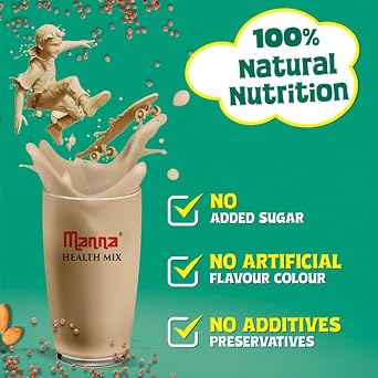 Manna Health Mix | 100% Natural Drink for Kids | 14 Natural Ingredients | Millets | Sathu Maavu | Porridge Mix | No Sugars & No Additives 907g / 2lb
