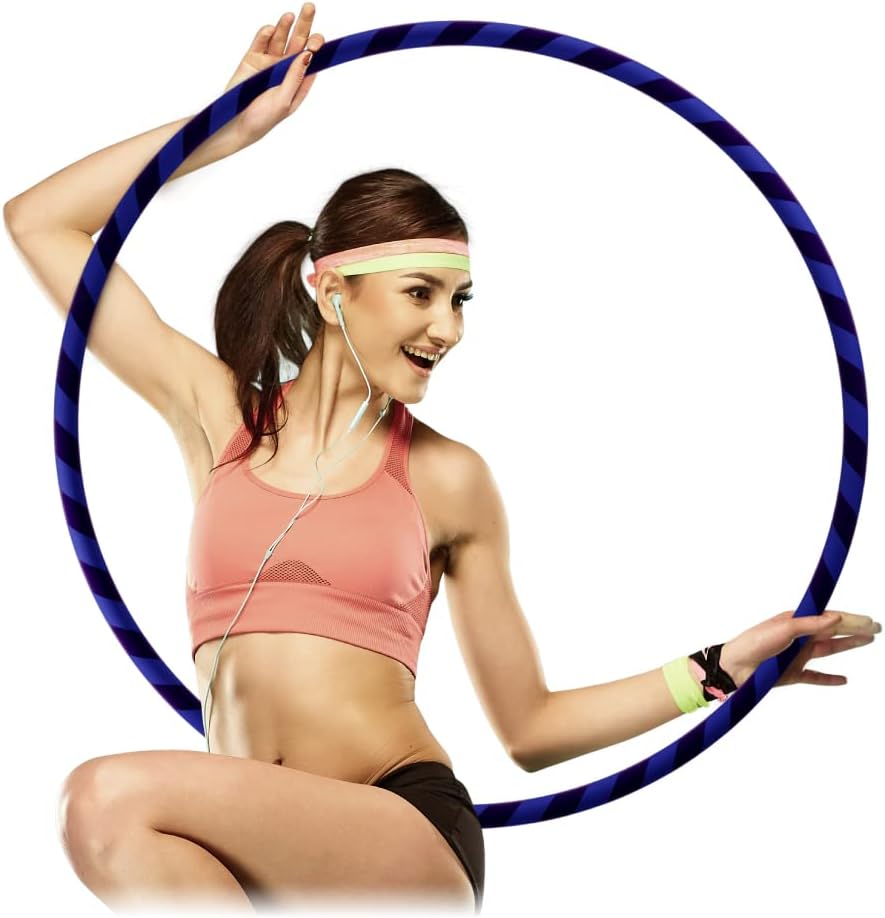 speevers Koala Hoops for Adults and Kids - Fitness and Exercise Equipment, Workout Gymnastics Hoop and Playground Toys - Collapsible Design, Padded PE Tube with Velvet Fabric - Includes Carry Strap