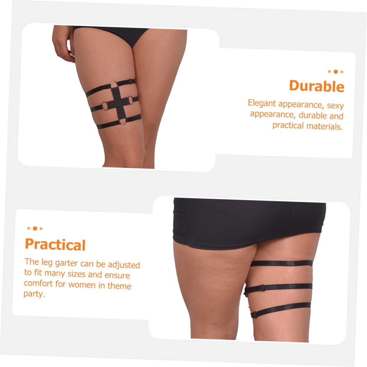 Abaodam 4 Stück Strumpfbandring Strumpfband Oberschenkel Punk-Geschirr Beingurt Modische Strumpfbänder Dessous-käfig Weiblicher Körpergurt Braut Elastisch Polyester Unterwäsche Gürtel
