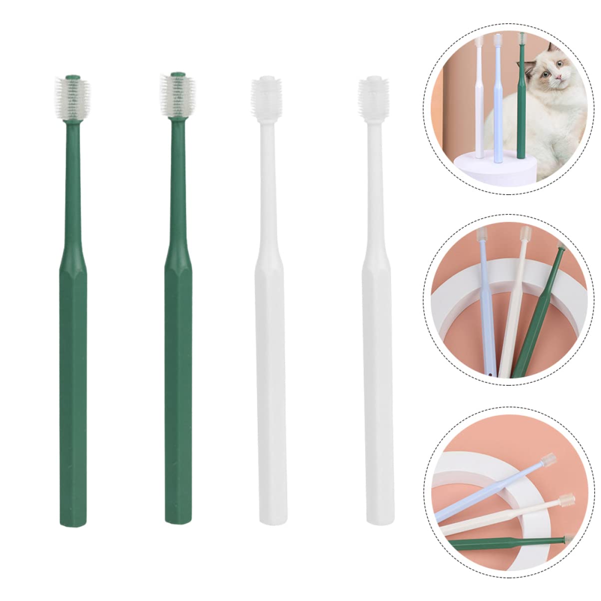 Mipcase 12pezzi Spazzolino Da Denti Per Animali Domestici Spazzolino Leggero Con Manico Ergonomico e Setole Morbide Pulizia Orale Profonda Per Cani e Gatti Gradi Di Comfort e Praticità
