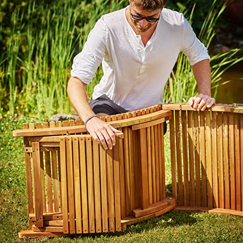 Casaria-Sonnenliege-klappbar-Holz-FSC-zertifiziert-320kg-Belastbarkeit-Tragegriff-Kofferfunktion-Garten-Balkon-Terrasse-Geschwungen-Akazie-190x60cm : Aus-Holz-gemacht....