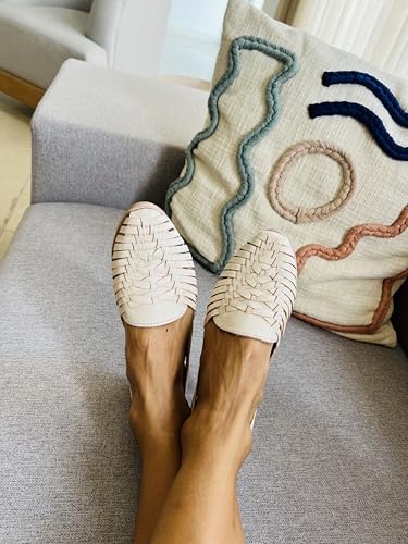 Image of Macarena Collection Leather Sandals for Women | Handmade Mexican Huarache | Woven Slip-On Shoes with Cushioned Insole | Artisan Crafted Genuine Leather