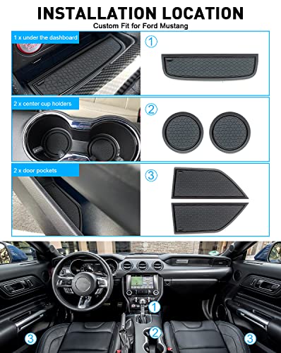 Image of Cup Holder Inserts for Ford Mustang Accessories 2015-2020 2021 2022 2023