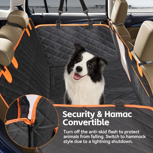 WUSUPU Hundedecke Auto Rückbank,Autoschondecke Hund Rücksitz,Rücksitz mit Seitenschutz und Sichtfenster,Hundesitz Auto Rückbank mit Harter Unterseite,Wasserdicht Kratzfest rutschfest,Hunde Autodecke