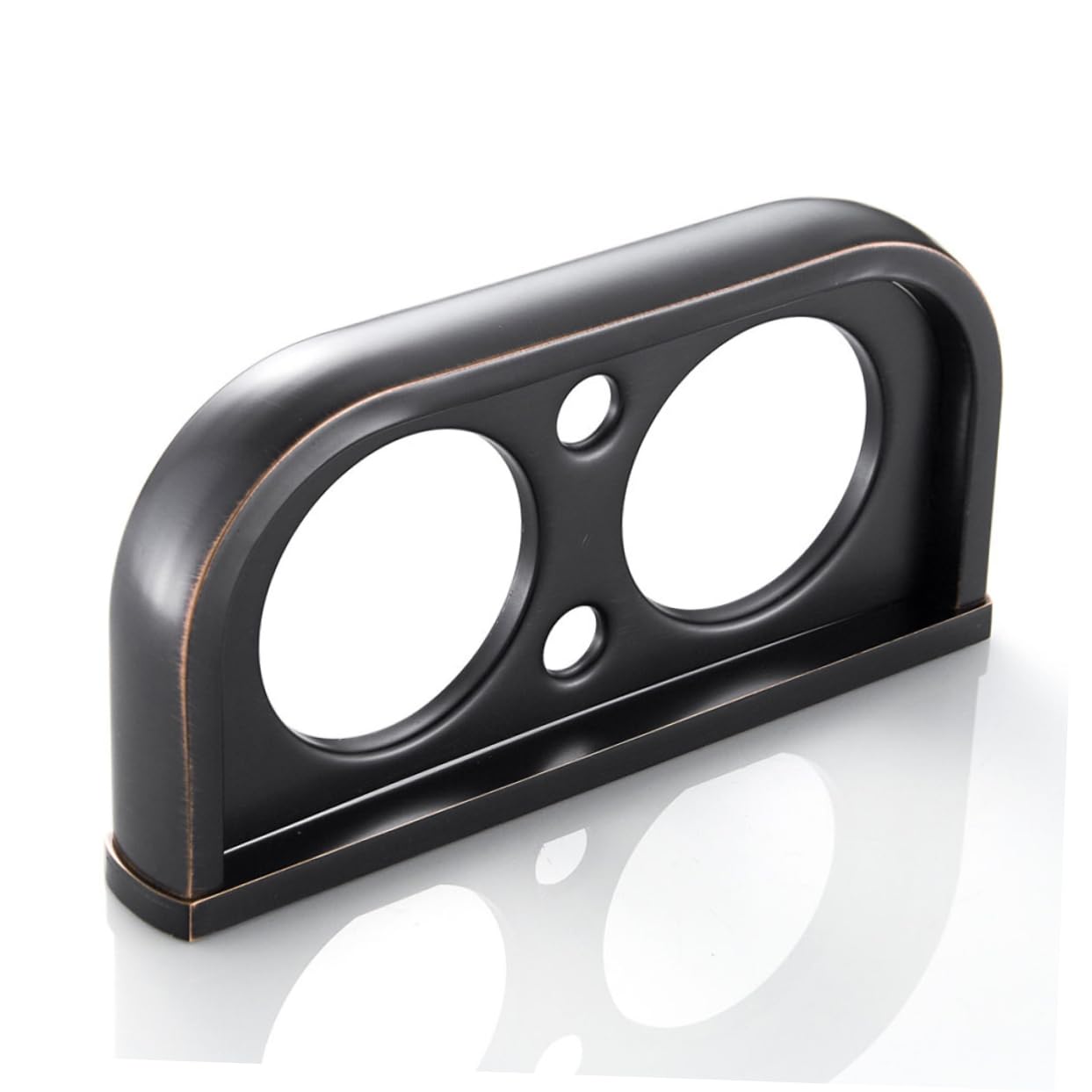 IMIKEYA Porta Spazzolini da Denti Doppio in Rame Nero da Parete, Facile da Installare, Adatto per Bagno e Spa, Supporto Robusto per Bicchieri e Organizer da Muro
