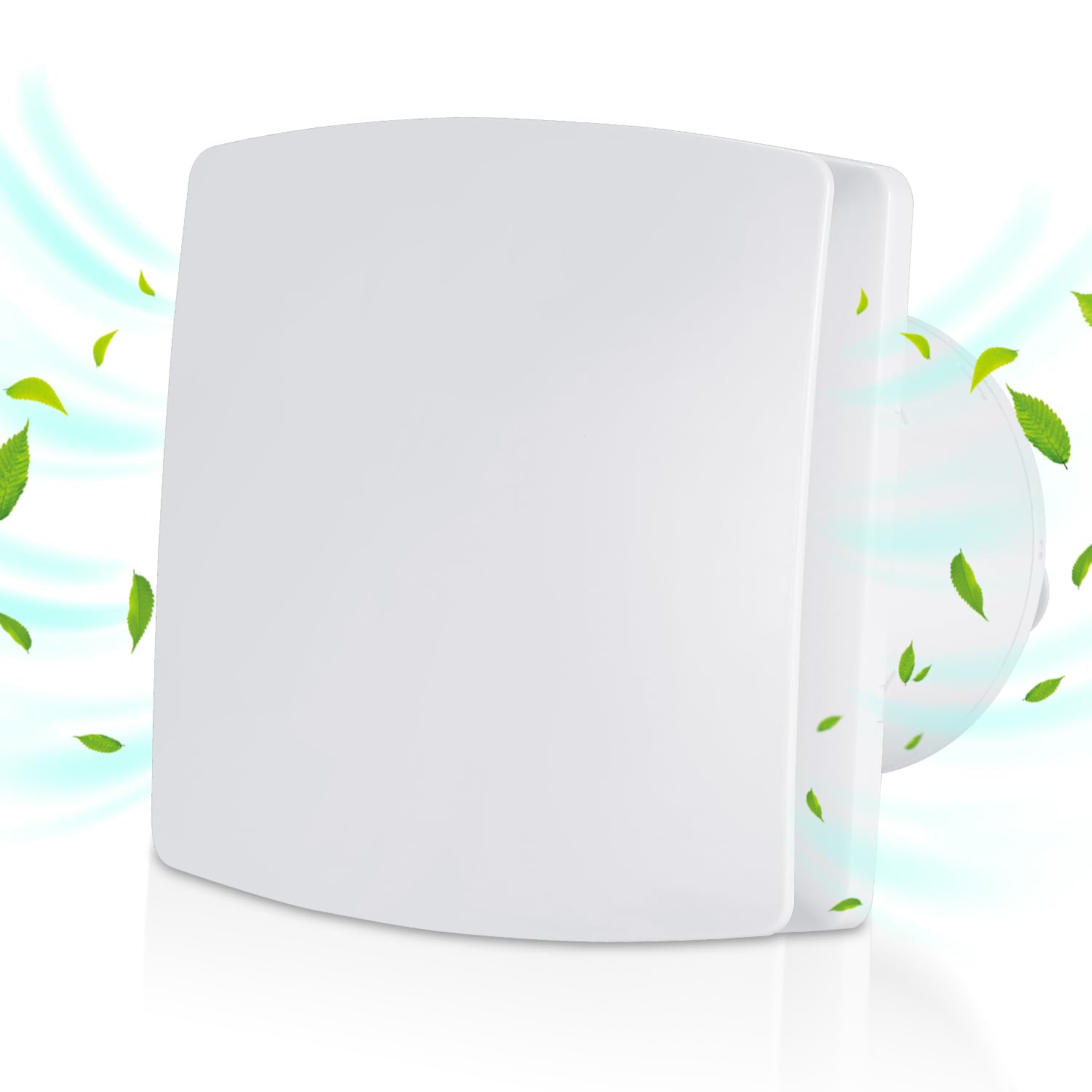 Fiqops Ventilador de baño de 100 mm con sensor de humedad y vÔlvula antirretorno, ventilador de baño, ventilador extractor de techo y montaje en pared, para cocina, loft y sótano, color blanco