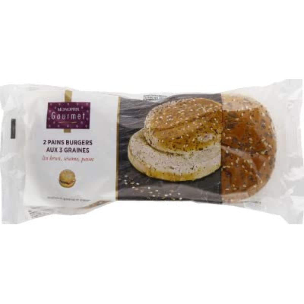 Monoprix Gourmet Pains Burger 3 Graines 150g