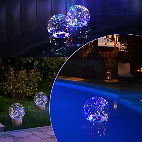Pool Chlorine Floater With Colorful Solar Ball Lights, Floating Pool Chlorine Dispenser For 4X3” Chlorine Tablets, Easy Opening Chlorine Tablet Holder Floater, Anti-Sinking Spa Chemical Dispenser #TOP6