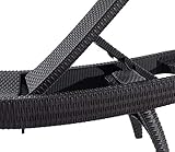 Keter Pacific Rattan Outdoor verstellbare Sonnenliege – Grau (Graphit) - 4