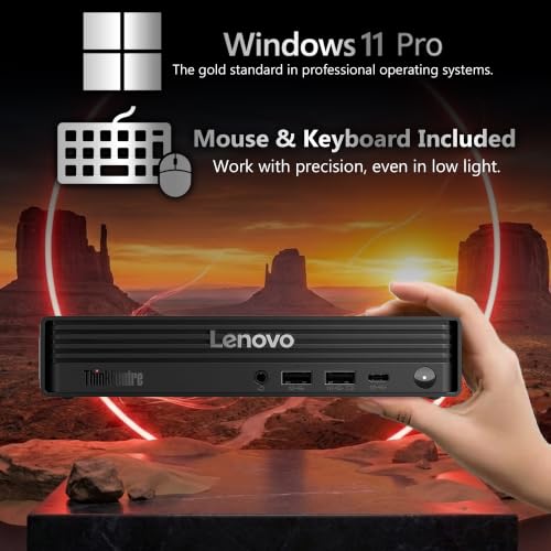 Image of Lenovo ThinkCentre Tiny M70q G6 Intel Ultra Proccessor (Beats i7-13700T), 16GB DDR5 RAM, 512GB SSD PCIe, WiFi 6E + BT, RJ-45, DP Port, HDMI, Windows 11 Pro, Mini Business Desktop - Black