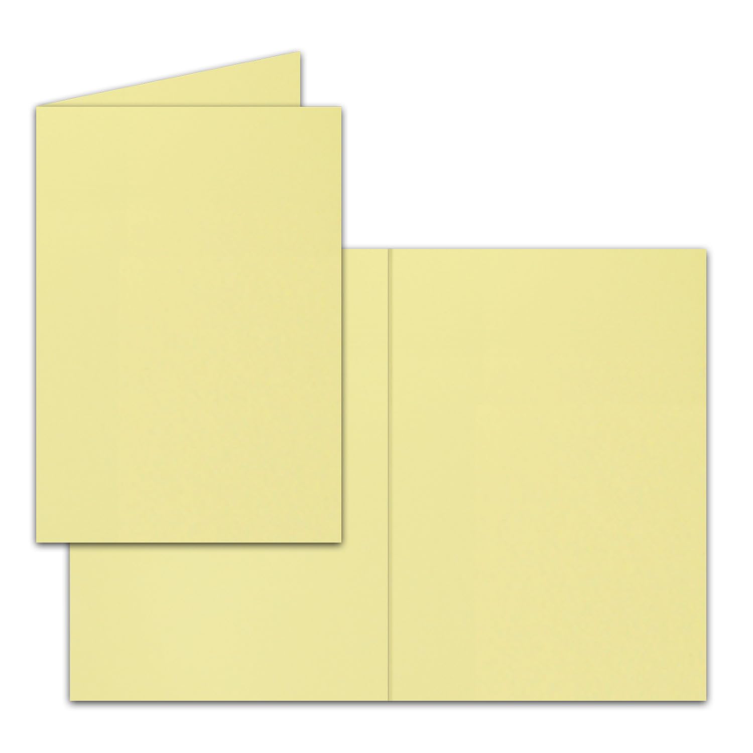400x Faltkarten Set mit Briefumschlägen DIN A6 / C6 - Pastellgelb (Gelb) - 14,8 x 10,5 cm - Doppelkarten Set - Serie FarbenFroh