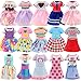 30 PCS Mini 6 Inch Doll Clothes and Accessories Include 4 Tops, 4 Pants for Boy Dolls, 5 Dresses , 2 Swimsuit and 2 Shoes, 10 Outfits Hangers Pocket Glasses Headset Crown for 5.3-6 Inch Dolls