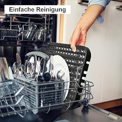CUSIMAX Elektrogrill 1500W Tischgrill Elektrisch mit Deckel für den Innen- und Außeneinsatz, elektrische grill mit einstellbare Temperatur, herausnehmbare Ölauffangschale und Grillplatte, Schwarz – Bild 7