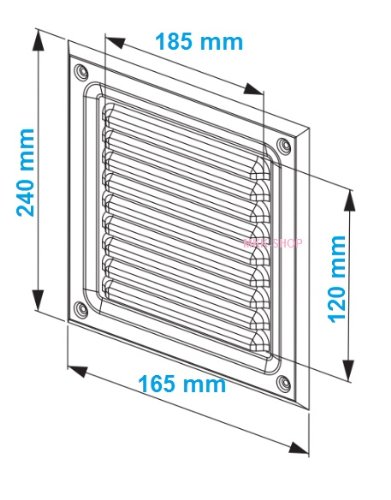 Stainless Steel Air Vent Grille 165mm x 240mm with Fly Screen / Mesh / Net Metal Ventilation Cover 6.5" 9.5" MTA4N - Image 4