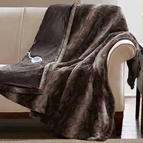 BLACK FOREST DECOR North Bend Oversized Heated Throw - Chocolate