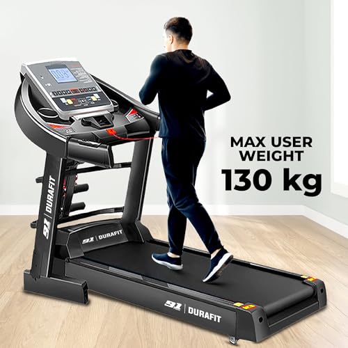 Image of 91-Durafit Panther Multifunction | 5.5 HP Peak DC Motorized Foldable Treadmill| Auto Incline| Home use| Max Speed 18 Km /Hr | Max User Weight 130 Kg|Free Installation Assistance | Black