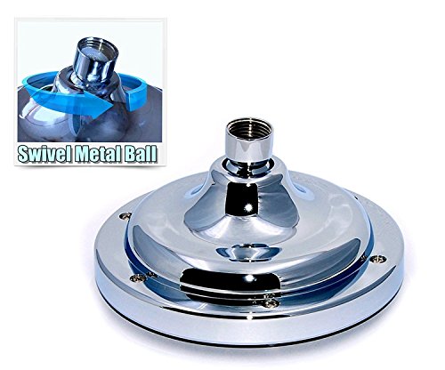 6” Fixed Shower Head -High Pressure Showerhead - Anti-Clog Anti-Leak - Disassembly Capacity - Powerful Shower Spray Against Low Water Flow- Adjustable Metal Swivel Ball 2.5 Gpm Chrome #TOP5