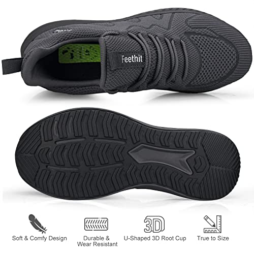 Image of Feethit Mens Non Slip Walking Sneakers Athletic Gym Tennis Running Shoes | Slip on Shoes,Lightweight,Breathable,Comfortable Workout Sneakers,For Daily Activities