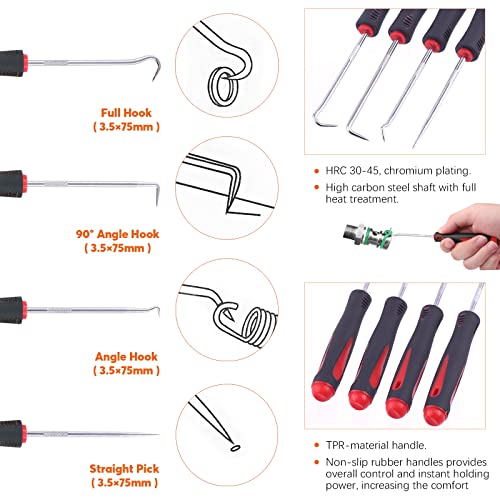 Rustark Alicates de anel de pressão de 23 cm, conjunto de ferramentas de gancho resistente, kit de f