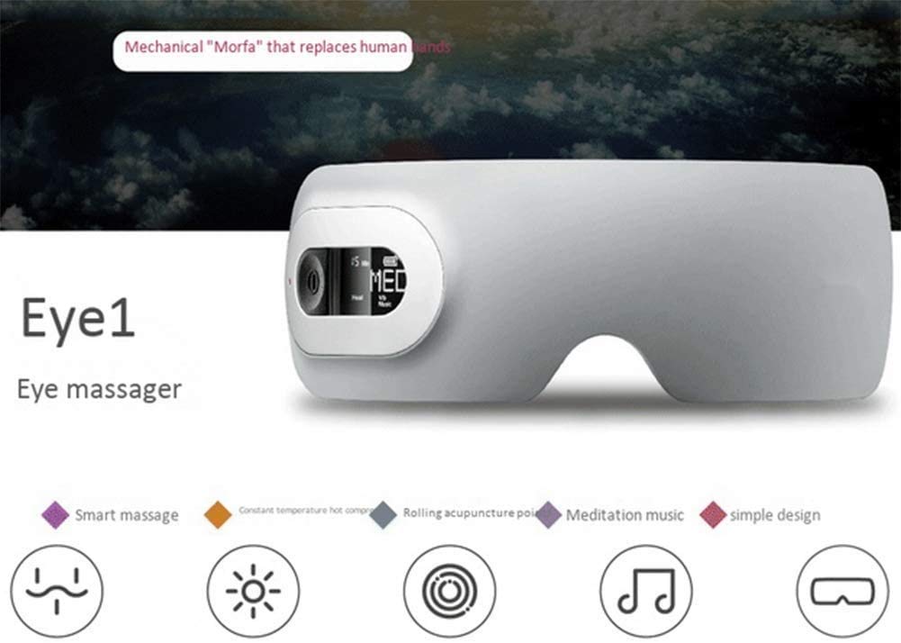 LIIAV Massager Eye-Massager-with-Heat-Vibration, COMPRESA Caliente, Masajeador Portátil Eléctrico para Ojos Secos Dolepos de Eyeaches Terapia de Relieve Fatiga Gran Idea de Regalo