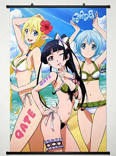 Gate Thus the JSDF Fought There Wall Scroll Poster Fabric Painting For Anime Marceau & Mercury & Lelena L