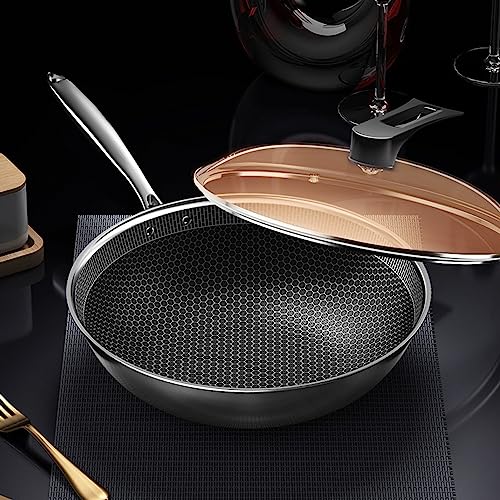 Wok de acero al carbono con tapa y antiadherente miniatura 4