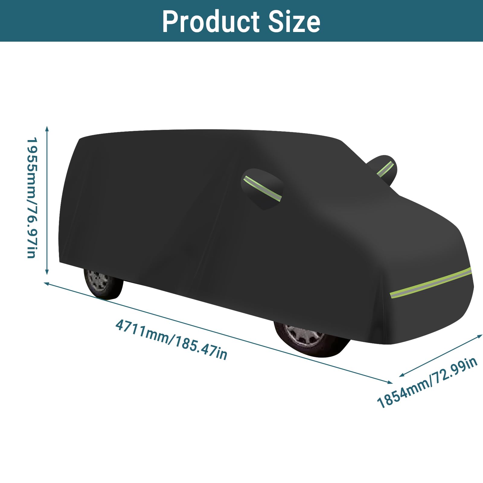Autoabdeckung für VW T4 1995-2004, 210D Wasserdicht, Allwetter Winddicht Schneefest UV-Schutz Outdoor Indoor Fahrzeugspezifische Autoabdeckung 470 x 185 x 195 cm