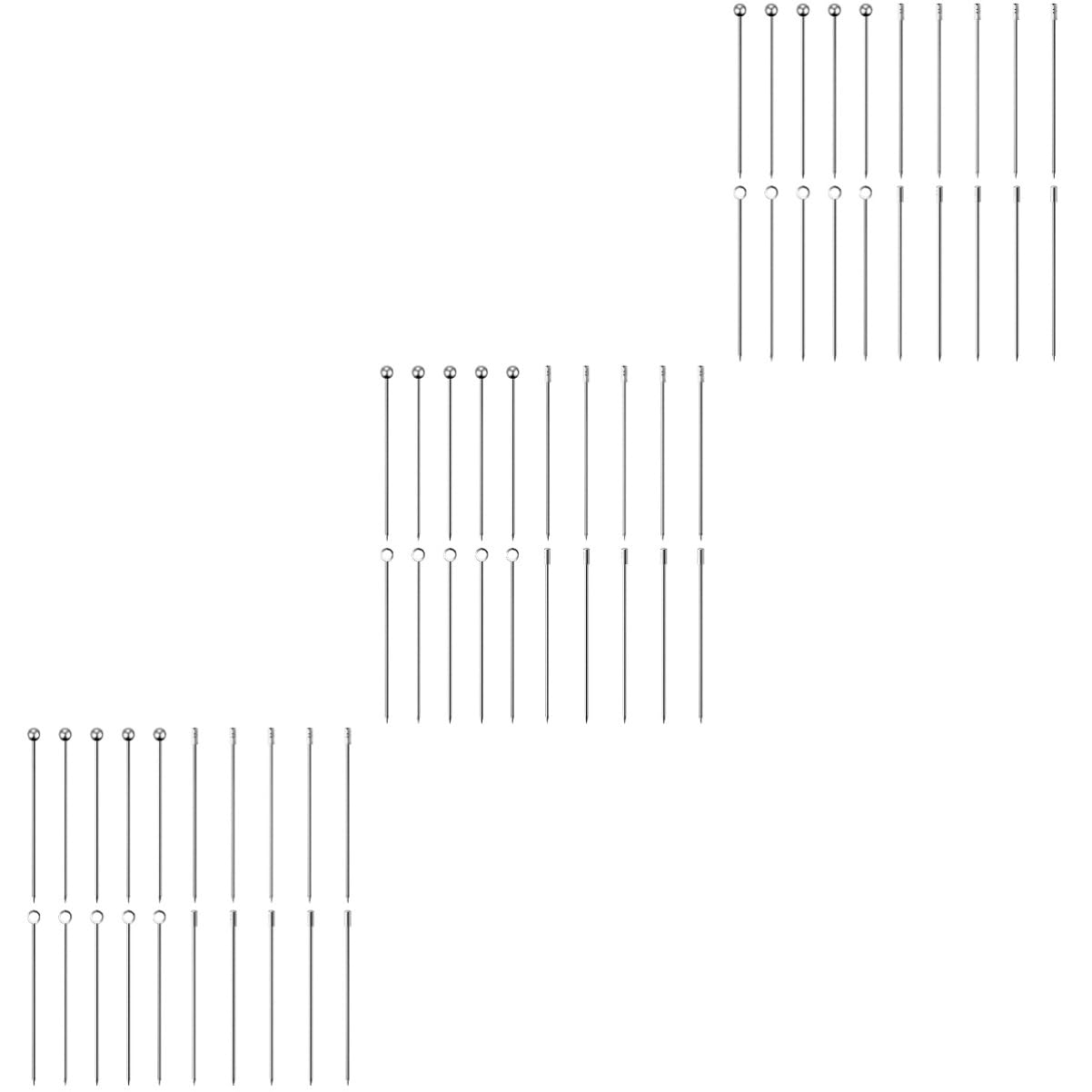 3 Ensembles Signe De Décoration De Cocktails Paille Acier À Cocktails Barman Brochettes Sélectionne Bâtonnets pour Mélanger Les Boissons Cueillette De Fruits 20 Pièces * 3
