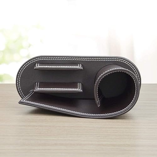 Miniatura 6 de Elegantes soportes y organizadores de cuero sintético para bolígrafoslápices para escritorio, hermoso organizador multifunción de papelería, soporte