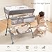 Baby Changing Table with Wheels, Maydolly Portable Adjustable Height Folding Diaper Station with Nursery Organizer & Storage Rack for Newborn Baby and Infant (Light Grey)