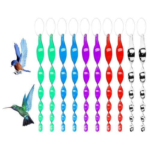 10PCS Windspirale Vogelabwehr in 5 Farben, Reflektierende Vogelschreck...