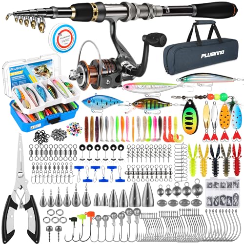 PLUSINNO Collapsible Telescopic Fishing Rod Pole and Reel Combo Starter Kit | Travel Pocket Retractable Fishing Rod Gear Kits for Adults Beginner Compact with Carrying Case Fishing Gifts for  product thumbnail 12