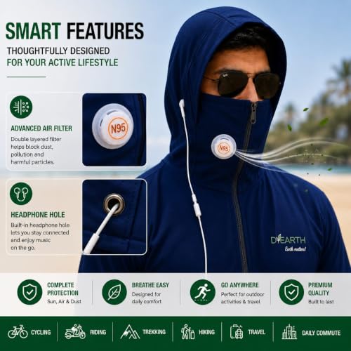 Image of D-EARTH Premium Sun + Air pollution Protection Jacket for Men