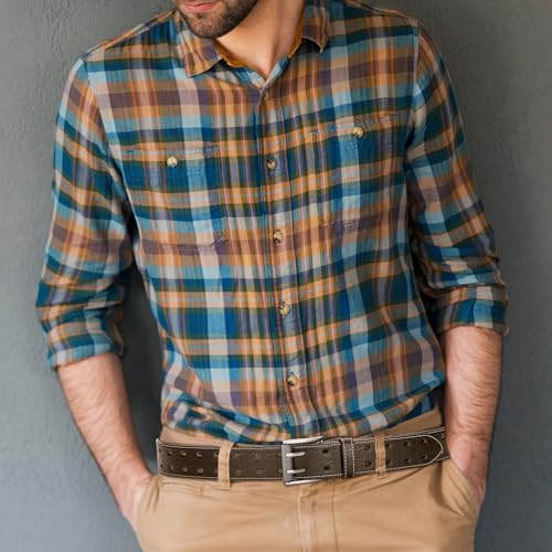 Men's Leather Fashion Double Prong Belt Classic Casual Heavy Duty Work Belts For Jeans Pants4