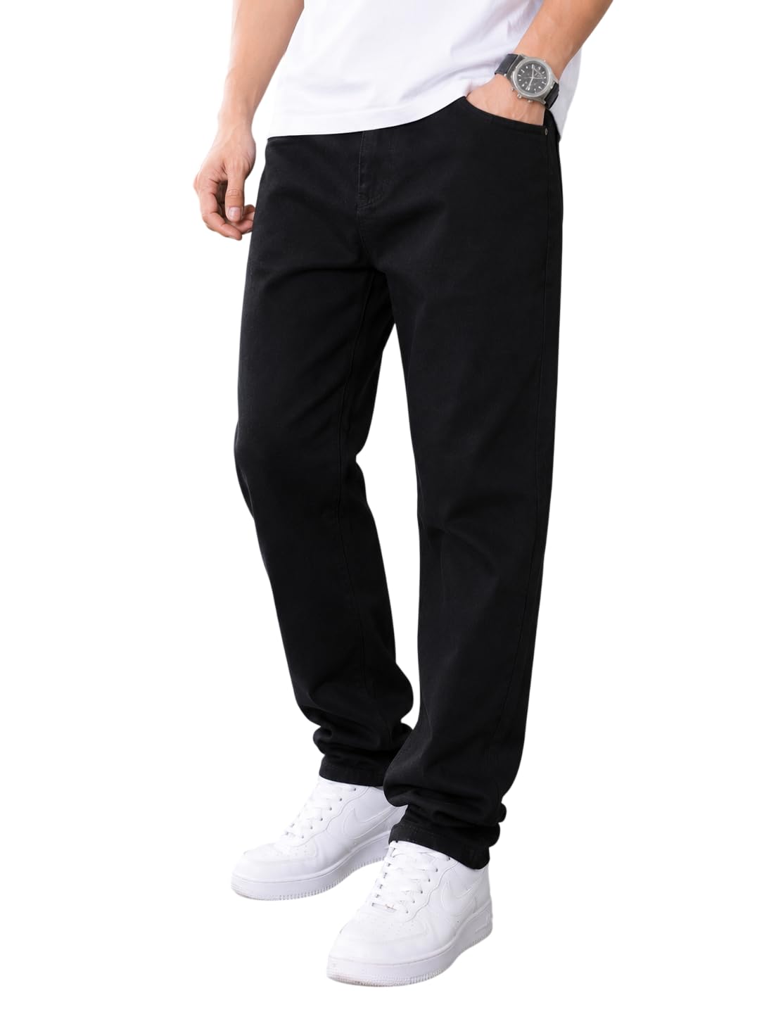 Men's Comfortable Casual Denim Jeans | Men's Solid Straight Fit Jeans | Mid Rise Denim Pants | Regular Fit Stretchable Jeans-picture-24