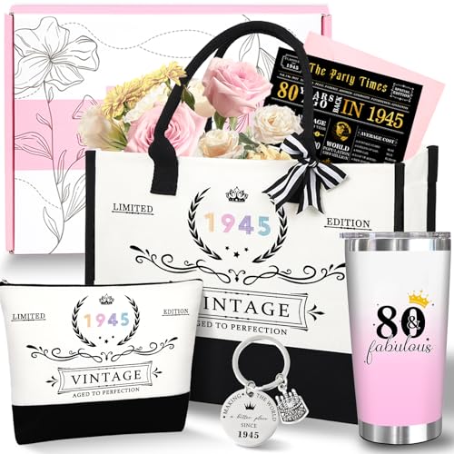 Unipinkart 80th 1945 Birthday Gifts for Women, 80 Year Old