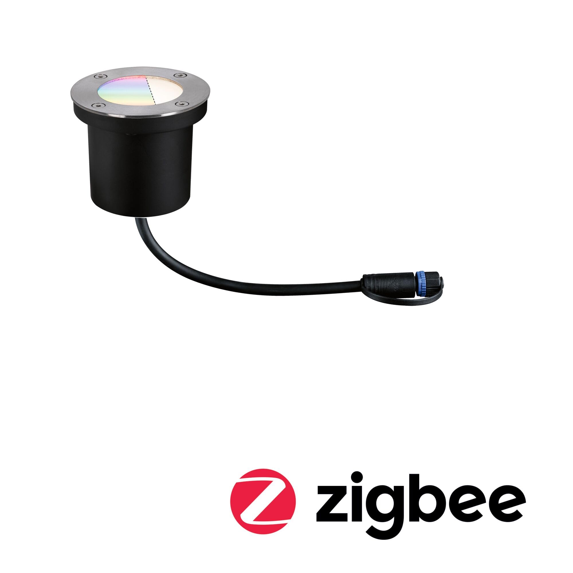 Paulmann 94274 Plug & Shine LED apparecchio per esterni ZigBee incl. 1 apparecchio da incasso a pavimento RGBW dimmerabile da 3,6 Watt IP65 argentato illuminazione da giardino bianco caldo 3000 K