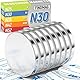 FINDMAG 8 Stück 30 x 3 mm Neodym Magnet, Magnete Stark, Starke Magnete, Scheibenmagnete, Seltenerdmagnete mit doppelseitigem Klebstoff, Neodym Magnete Extra Stark, Kühlschrankmagnete, Büro-Magnete