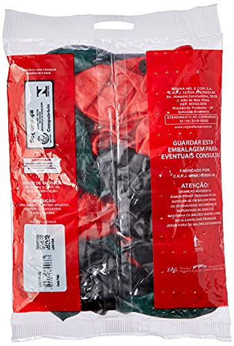 Regina BALAO LADYBUG r552 N09 VERDE PRETO VERMELHO - Pacote de 25 Unidades