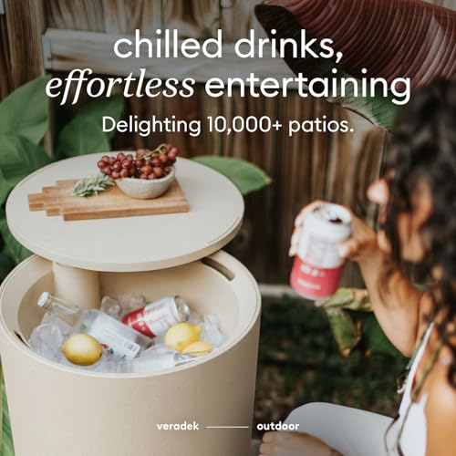 Image of Veradek Kona Cooler Side Table - Outdoor Cooler Table and Ice Chest