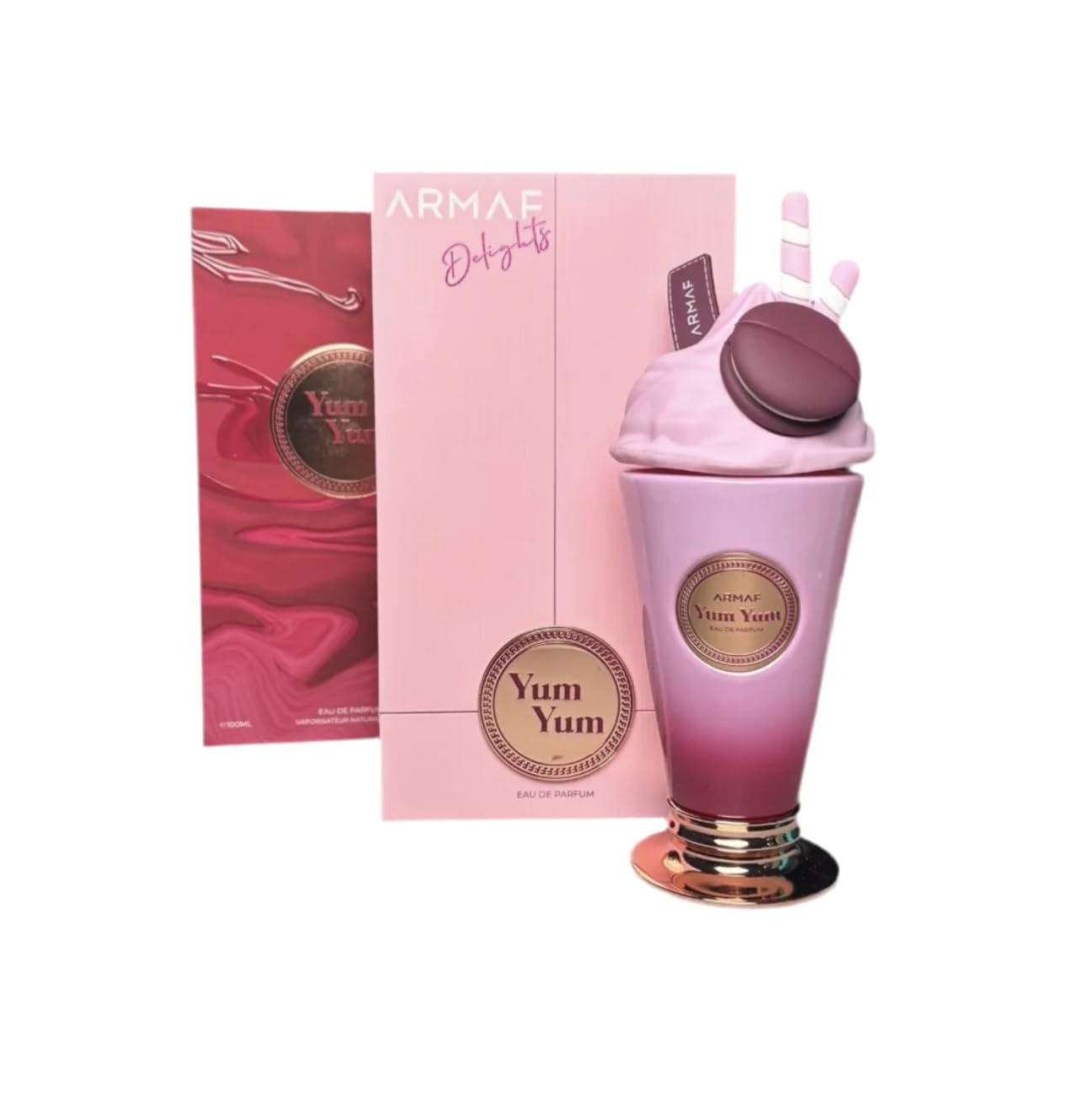 Perfume Yum Yum Eau de Parfum 100 ml, Perfume Árabe para Mujer de Larga Duración, Incluye Atomizador Recargable 5ML, Fragancia Dulce y Frutal con Notas de Cereza, Vainilla y Almizcle (Yum Yum)