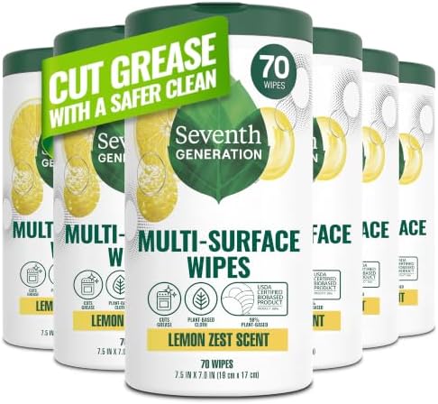 Seventh Generation Multi Surface Wipes All Purpose Cleaning Lemon...