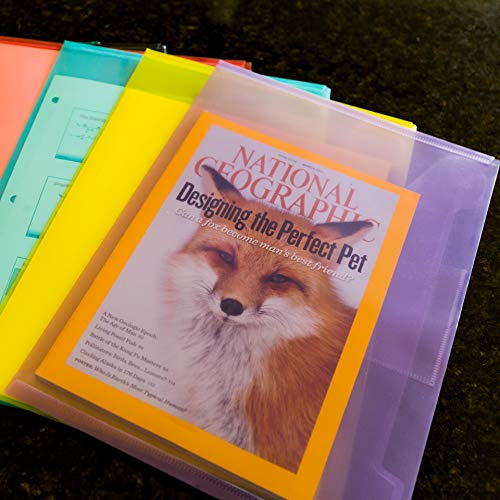 Youngever Pacote com 21 envelopes plásticos de poliéster, pastas de documentos transparentes, envelo