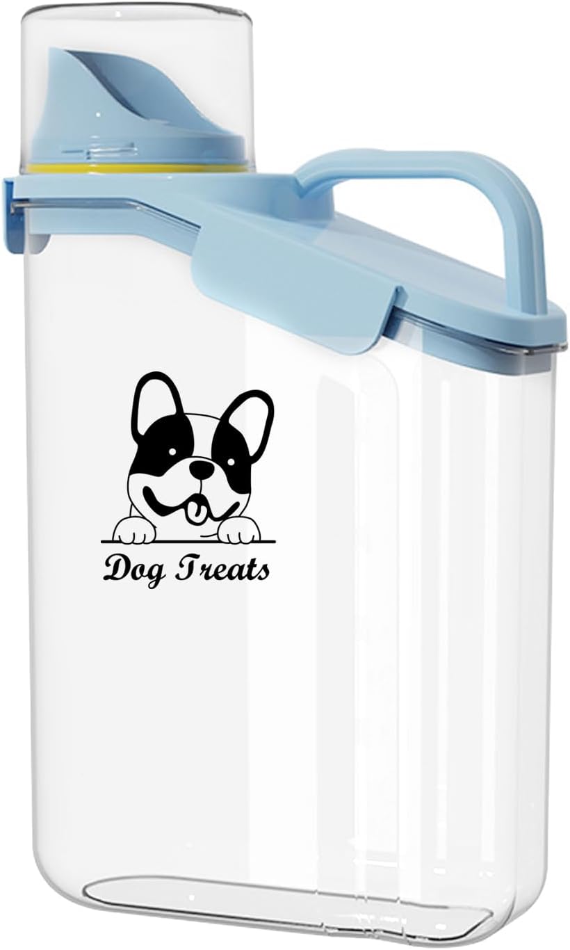Bird Seed Storage Container,2.8L Airtight Bird Food Container with Handle and Measuring Cup,Portable Pet Food Container for Wild Bird Sunflower Seed-BPA Free Transparent/White