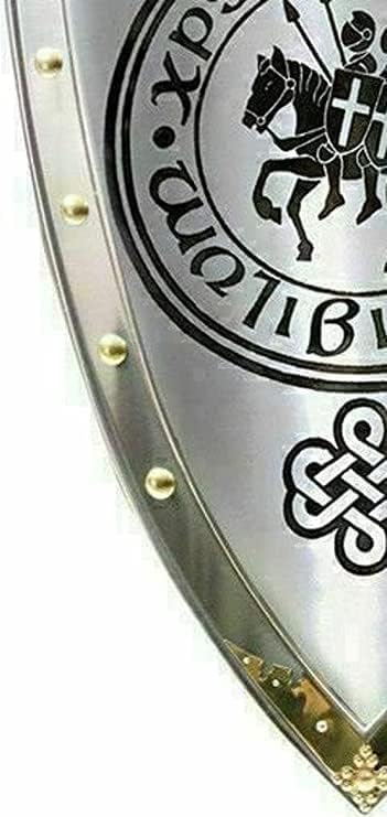 Medieval Templar Shield Crusader Shield~ X-Mas Medieval Warrior Shield - Heater Shield Medieval Wall Home, Decor Shield, As Show in Picture
