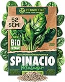 ZenGreens® Semi di spinacio biologico - Semi di verdure per la coltivazione in giardino, sul balcone o in un'aiuola rialzata - Sementi di ortaggi - Matador